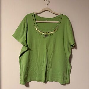 St. John’s Bay Green Embellished Women's Top 3X
